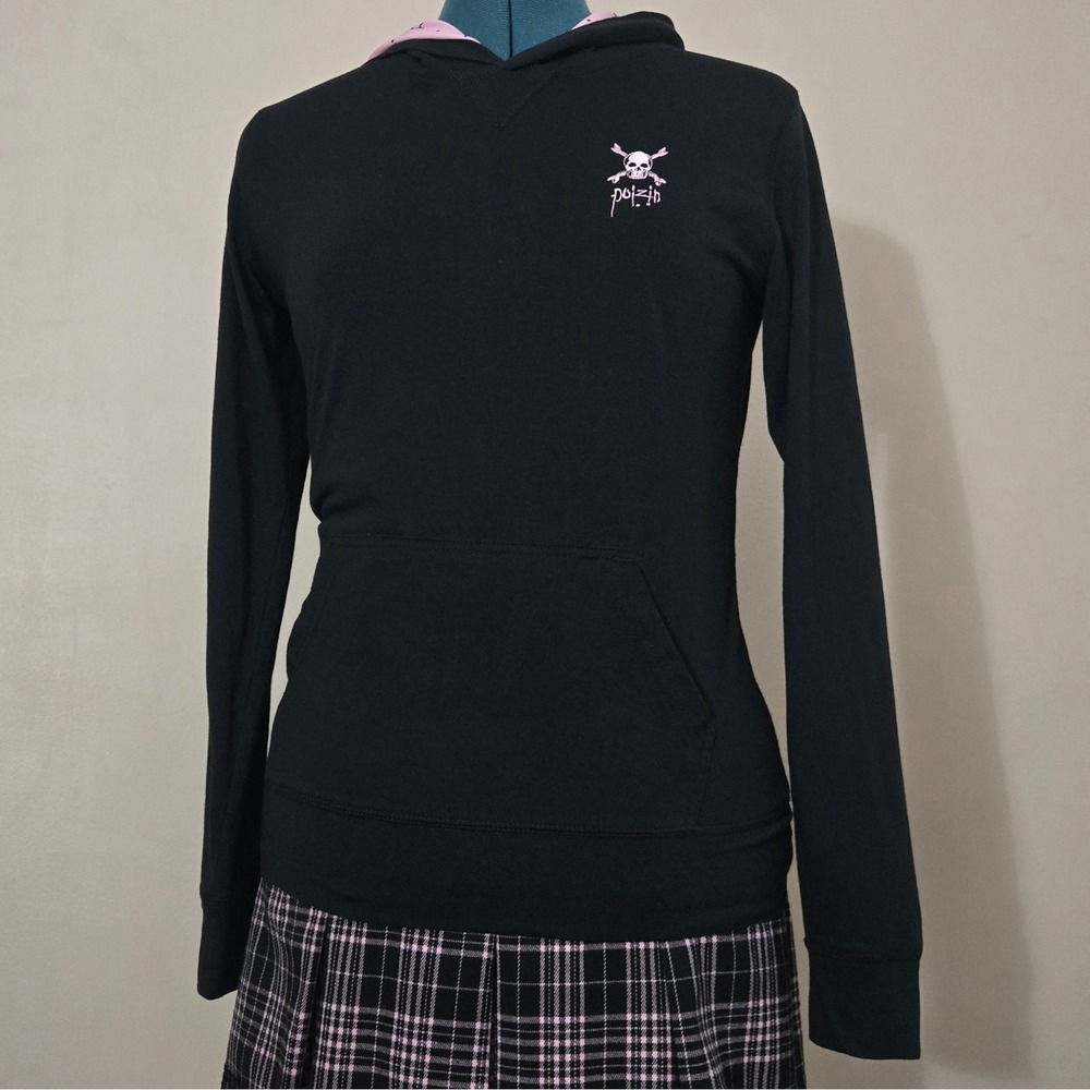 Levelwear x PoiZin Winery Pink Skull Graphic Hoodie 2010s